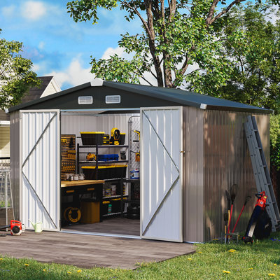 JolyDale 10 ft. W x 8 ft. D Metal Storage Shed & Reviews | Wayfair